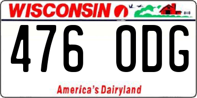 WI license plate 476ODG