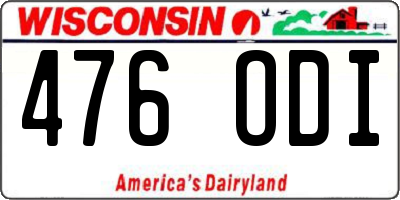 WI license plate 476ODI