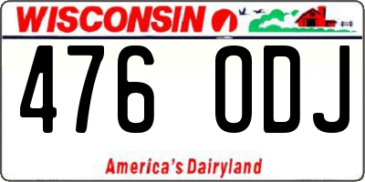 WI license plate 476ODJ