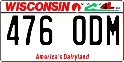 WI license plate 476ODM