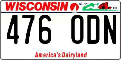 WI license plate 476ODN