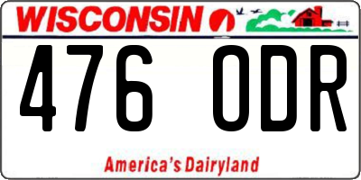WI license plate 476ODR