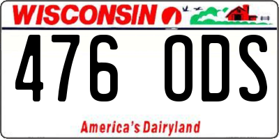 WI license plate 476ODS