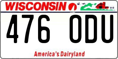 WI license plate 476ODU