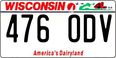 WI license plate 476ODV