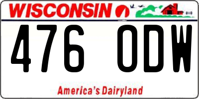 WI license plate 476ODW