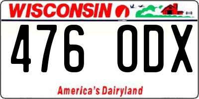 WI license plate 476ODX