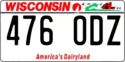 WI license plate 476ODZ