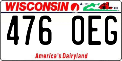 WI license plate 476OEG