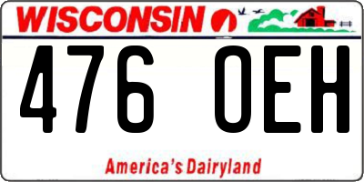 WI license plate 476OEH