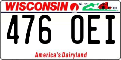 WI license plate 476OEI
