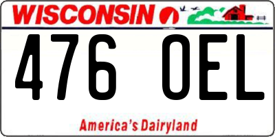WI license plate 476OEL