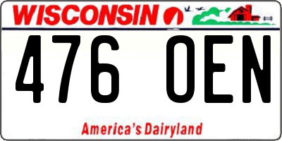 WI license plate 476OEN