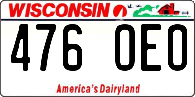 WI license plate 476OEO