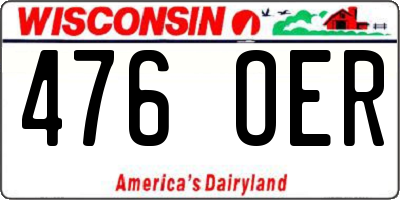 WI license plate 476OER