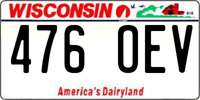 WI license plate 476OEV