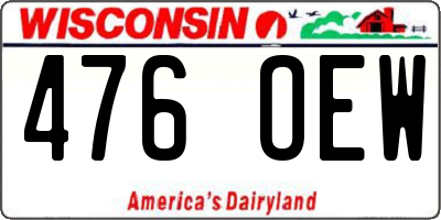WI license plate 476OEW
