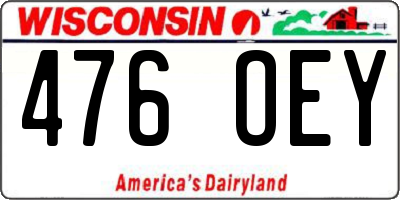 WI license plate 476OEY