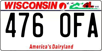 WI license plate 476OFA