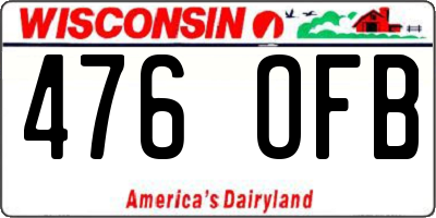WI license plate 476OFB