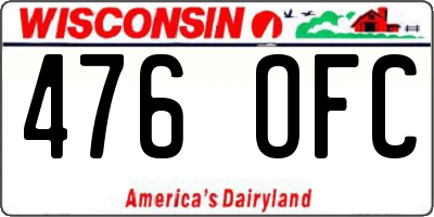 WI license plate 476OFC