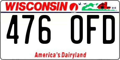 WI license plate 476OFD