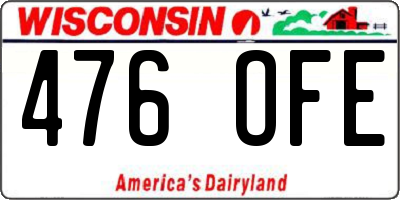 WI license plate 476OFE