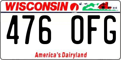 WI license plate 476OFG