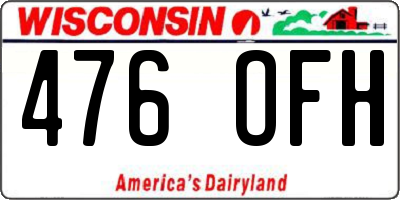 WI license plate 476OFH