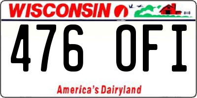 WI license plate 476OFI