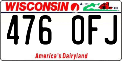 WI license plate 476OFJ