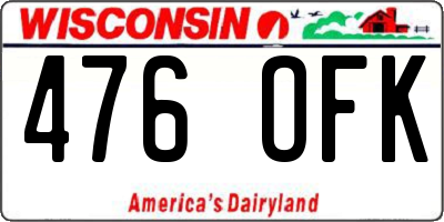 WI license plate 476OFK