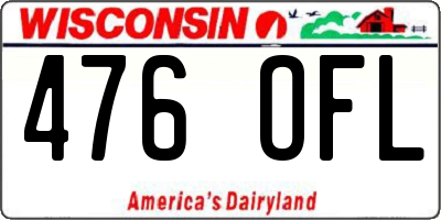 WI license plate 476OFL