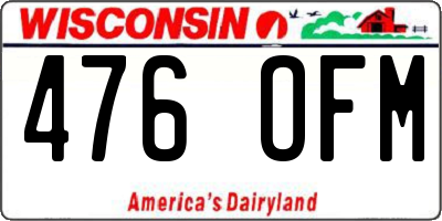 WI license plate 476OFM