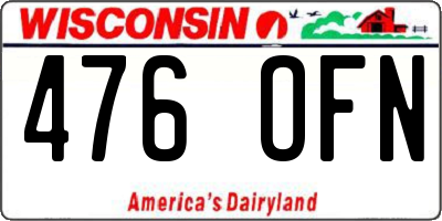 WI license plate 476OFN