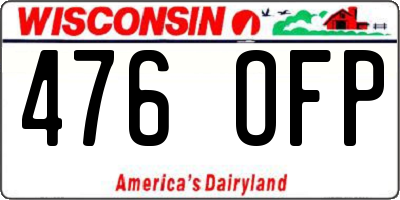 WI license plate 476OFP