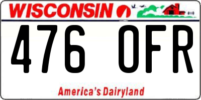 WI license plate 476OFR