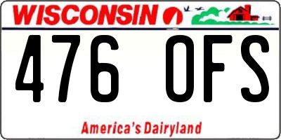 WI license plate 476OFS