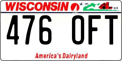 WI license plate 476OFT