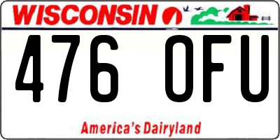 WI license plate 476OFU