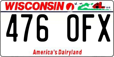 WI license plate 476OFX