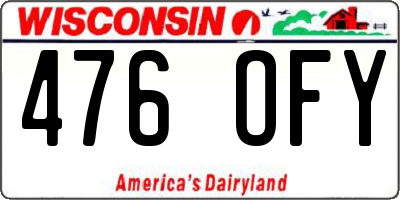 WI license plate 476OFY