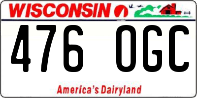 WI license plate 476OGC
