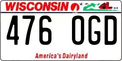 WI license plate 476OGD