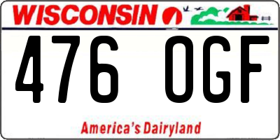 WI license plate 476OGF