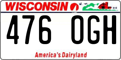 WI license plate 476OGH