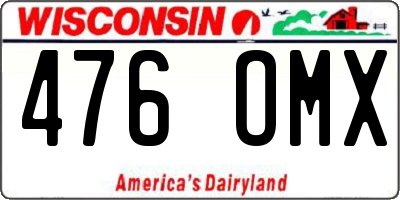 WI license plate 476OMX