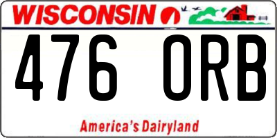 WI license plate 476ORB