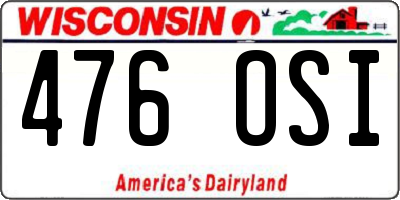 WI license plate 476OSI