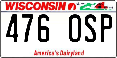 WI license plate 476OSP